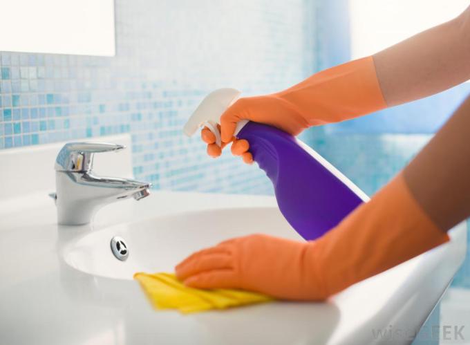 Spraying cleaners directly on a surface
